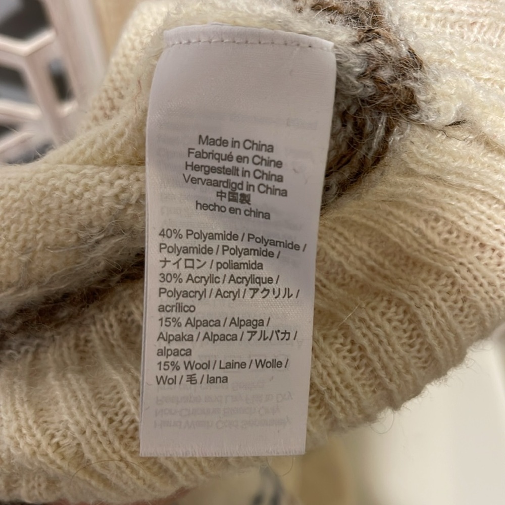 J Crew Fair Isle Yoke Puff Sleeve Sweater Women's
M Cream Wool Alpaca Casual ✨ - Picture 11 of 12